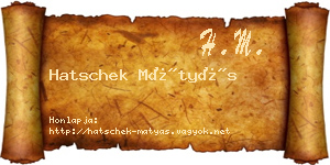 Hatschek Mátyás névjegykártya
